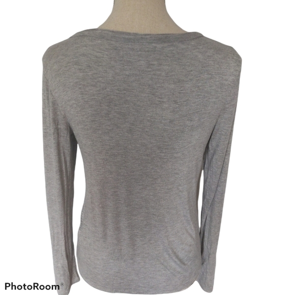 BOGO!! Max Studio Long Sleeve Grey Wrap Top XS - Picture 2 of 5